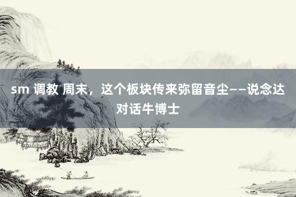 sm 调教 周末，这个板块传来弥留音尘——说念达对话牛博士