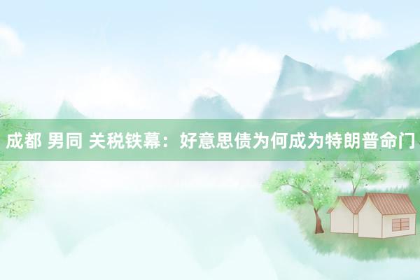成都 男同 关税铁幕：好意思债为何成为特朗普命门