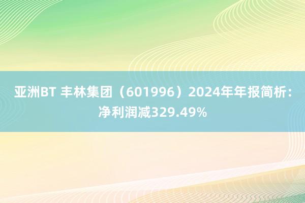 亚洲BT 丰林集团（601996）2024年年报简析：净利润减329.49%
